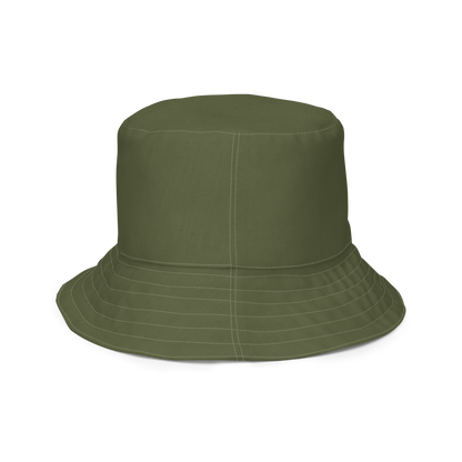 Michigan Upper Peninsula Bucket Hat (w/ Copper UP Outline) | Reversible - Army Green