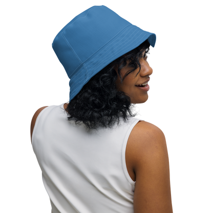 Michigan Upper Peninsula Bucket Hat (w/ Copper UP Outline) | Reversible - Lake Superior Blue