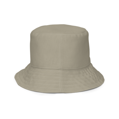 Michigan Upper Peninsula Bucket Hat (w/ Army Green UP Outline) | Reversible - Petoskey Stone Beige