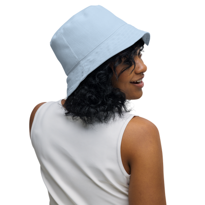 Michigan Upper Peninsula Bucket Hat (w/ Plum UP Outline) | Reversible - Light Blue