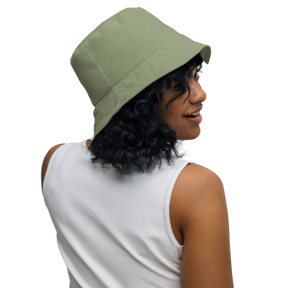 Detroit Bucket Hat (w/ Army Green 'Old French D') | Reversible - Beachgrass Green