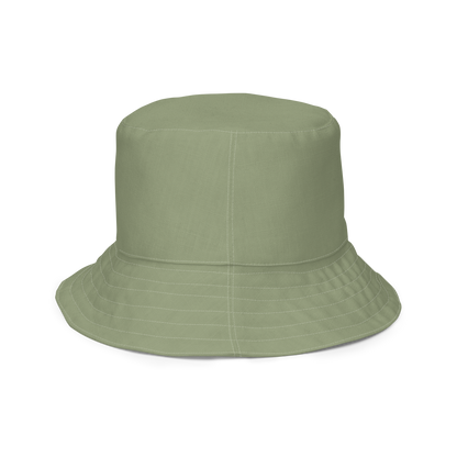 Detroit Bucket Hat (w/ Army Green 'Old French D') | Reversible - Beachgrass Green