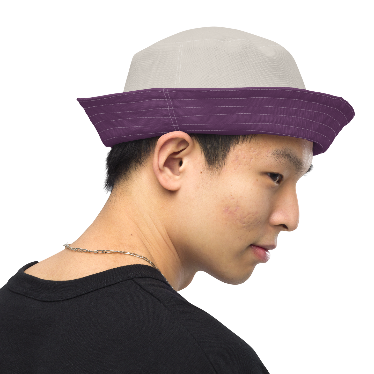 Michigan Upper Peninsula Bucket Hat | Reversible - Plum/Canvas Color