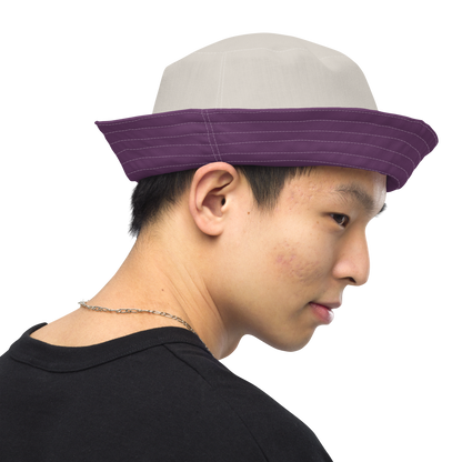 Michigan Upper Peninsula Bucket Hat | Reversible - Plum/Canvas Color