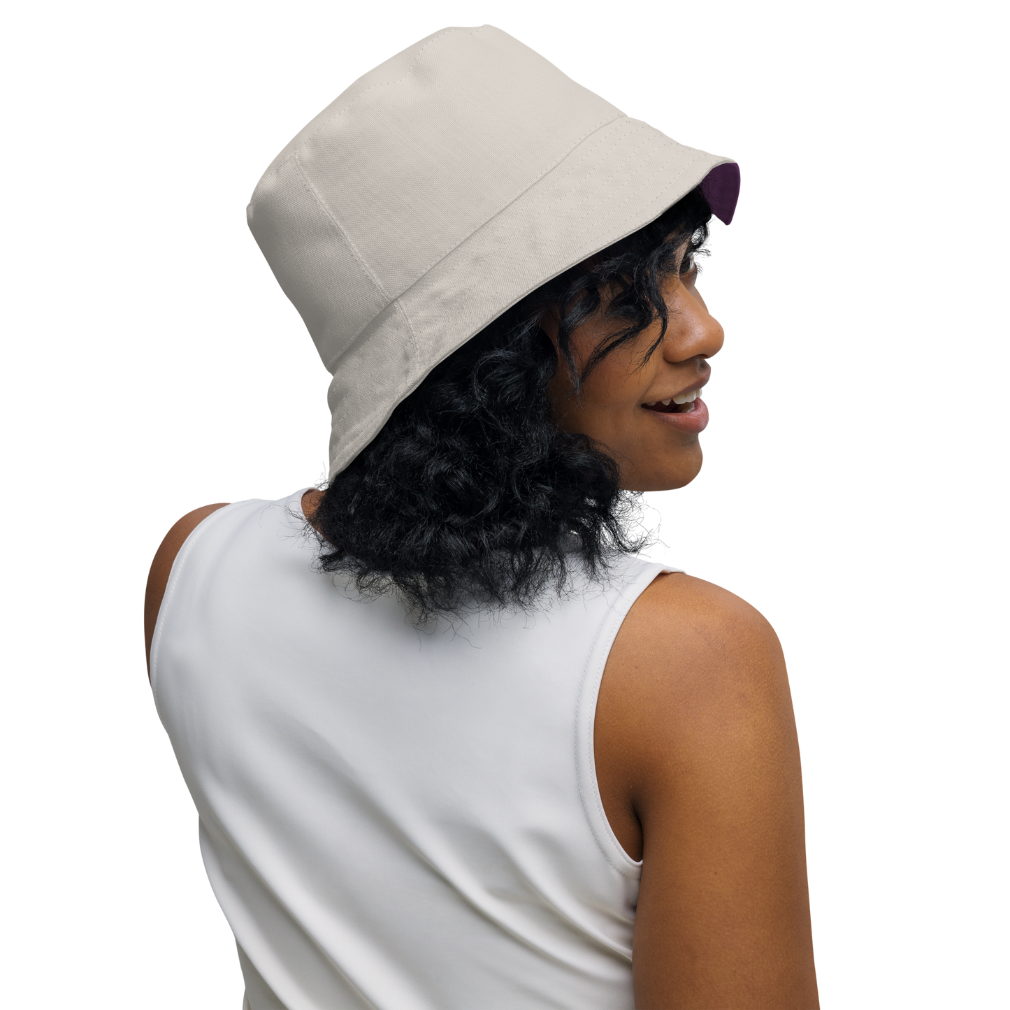 Detroit 'Old English D' Bucket Hat | Reversible - Plum/Canvas Color