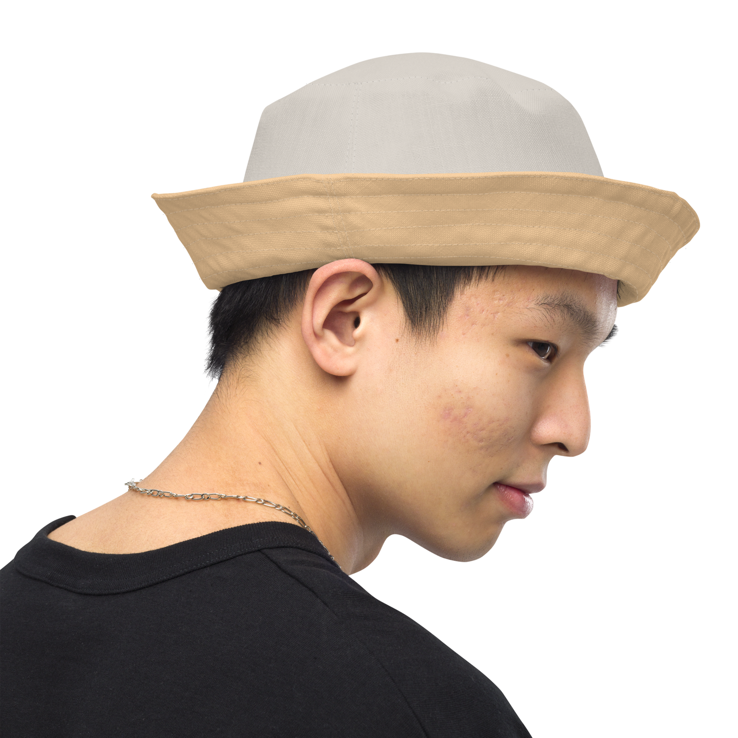 Detroit 'Old English D' Bucket Hat | Reversible - Pale Apricot/Canvas Color