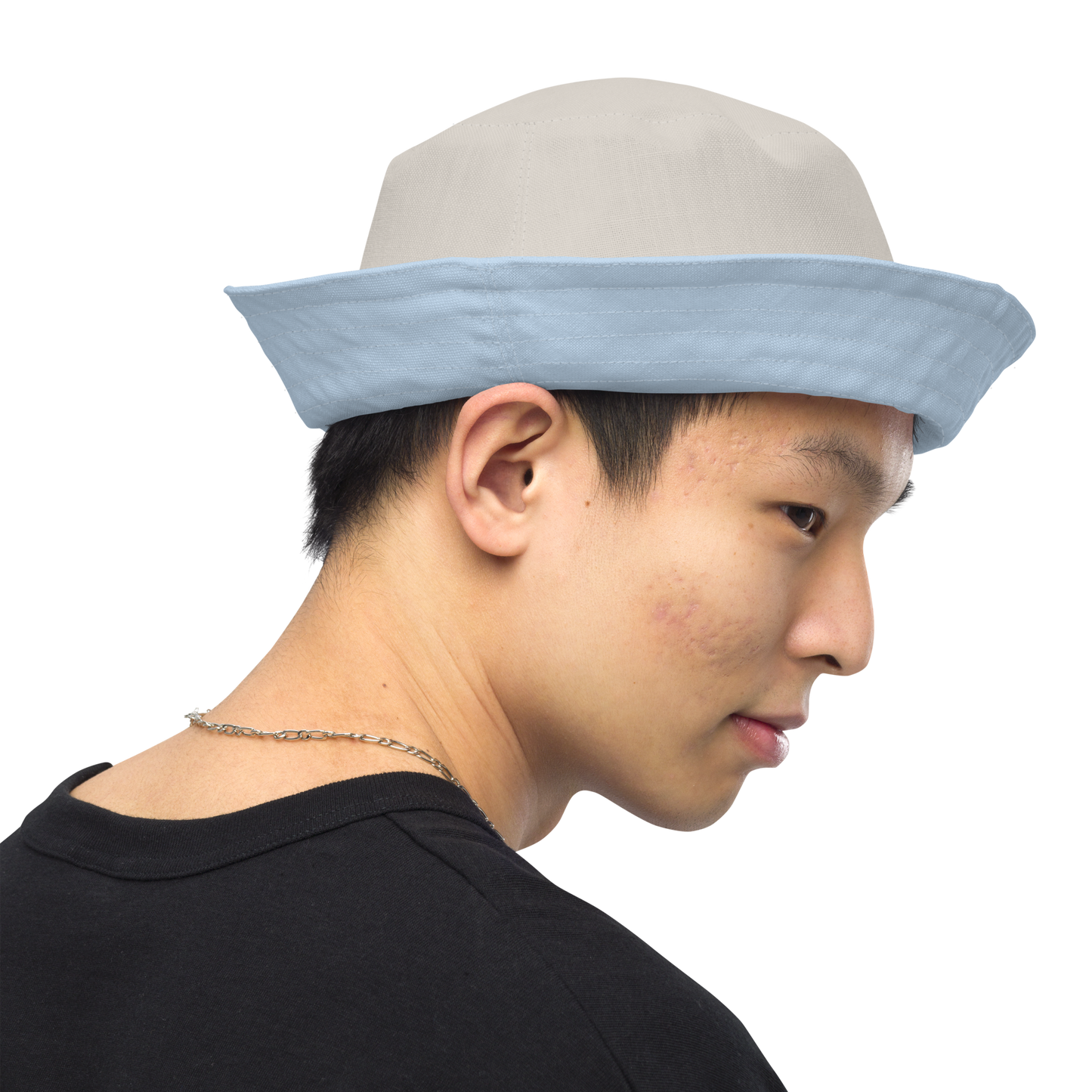 Detroit 'Old English D' Bucket Hat | Reversible - Light Blue/Canvas Color