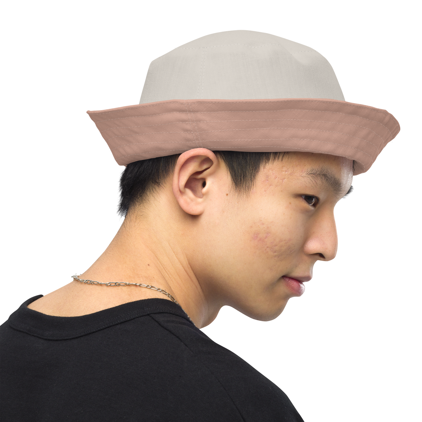 Detroit 'Old English D' Bucket Hat | Reversible - Pale Copper/Canvas Color