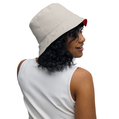 Detroit 'Old English D' Bucket Hat | Reversible - Aliform Red/Canvas Color