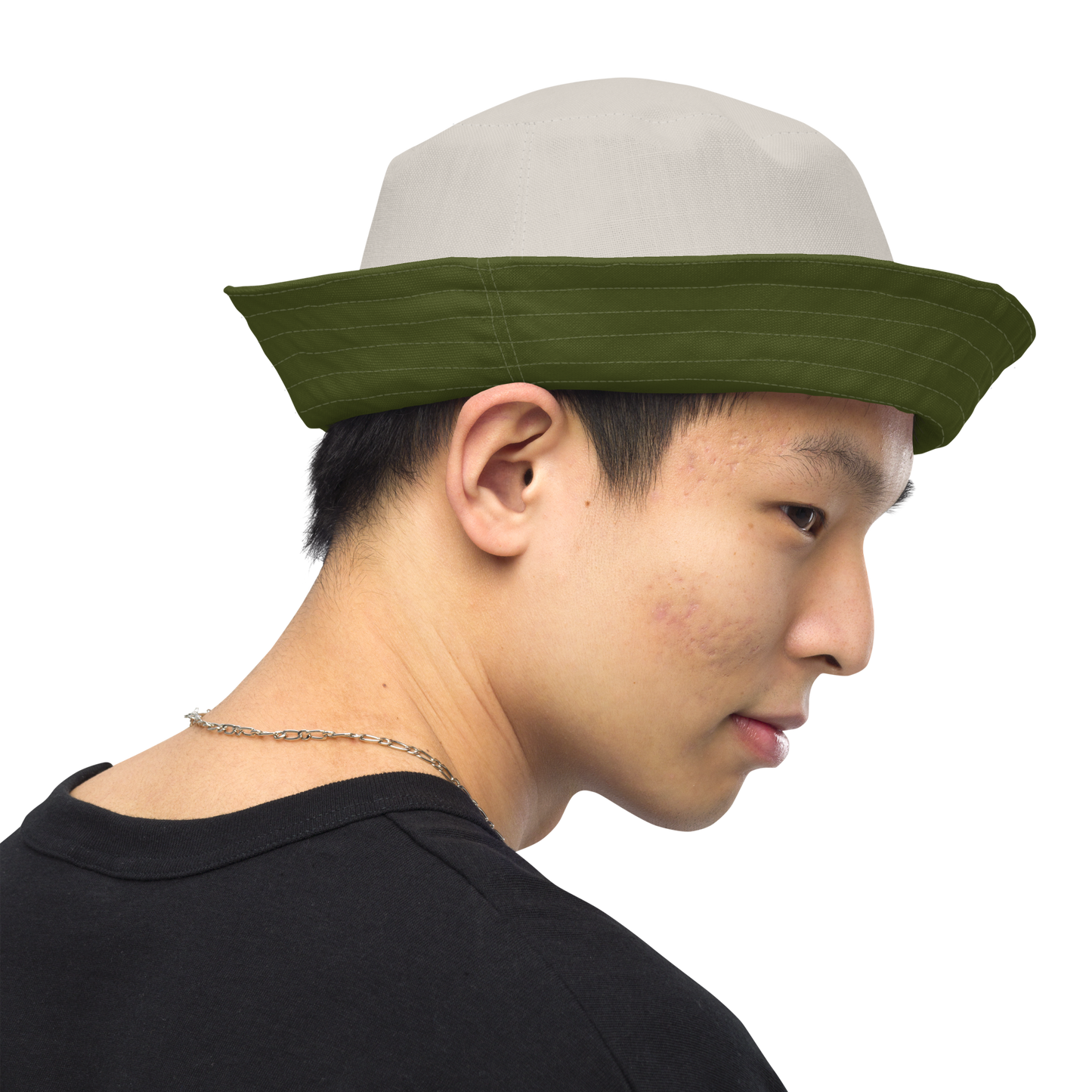 Detroit 'Old English D' Bucket Hat | Reversible - Army Green