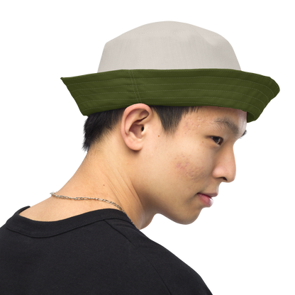 Detroit 'Old English D' Bucket Hat | Reversible - Army Green