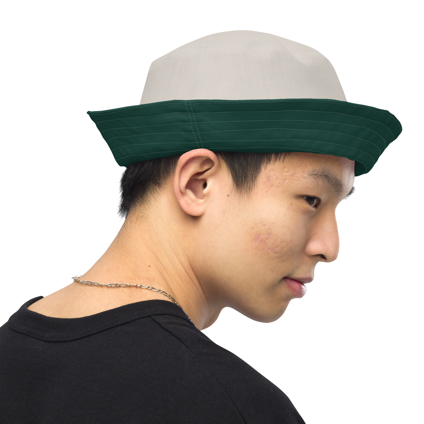 Detroit 'Old English D' Bucket Hat | Reversible - Laconic Green/Canvas Color