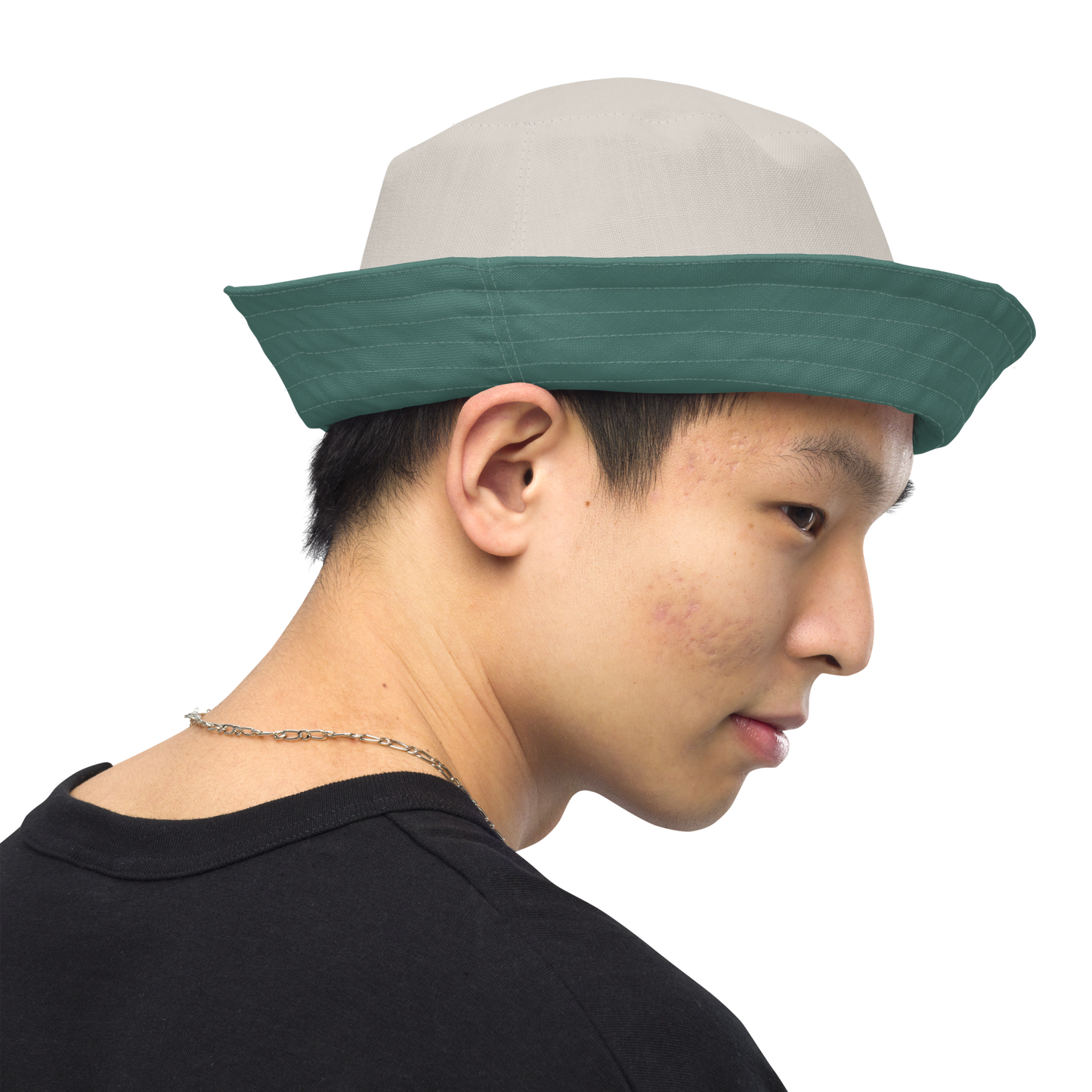 Detroit 'Old English D' Bucket Hat | Reversible - Copper Green/Canvas Color