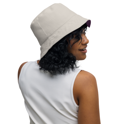 Detroit 'Old English D' Bucket Hat | Reversible - Plum/Canvas Color