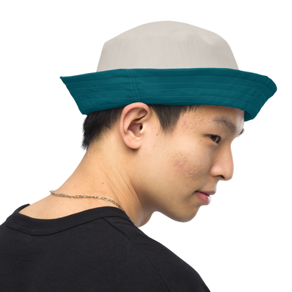 Detroit 'Old English D' Bucket Hat | Reversible - Auburn Hills Teal/Canvas Color