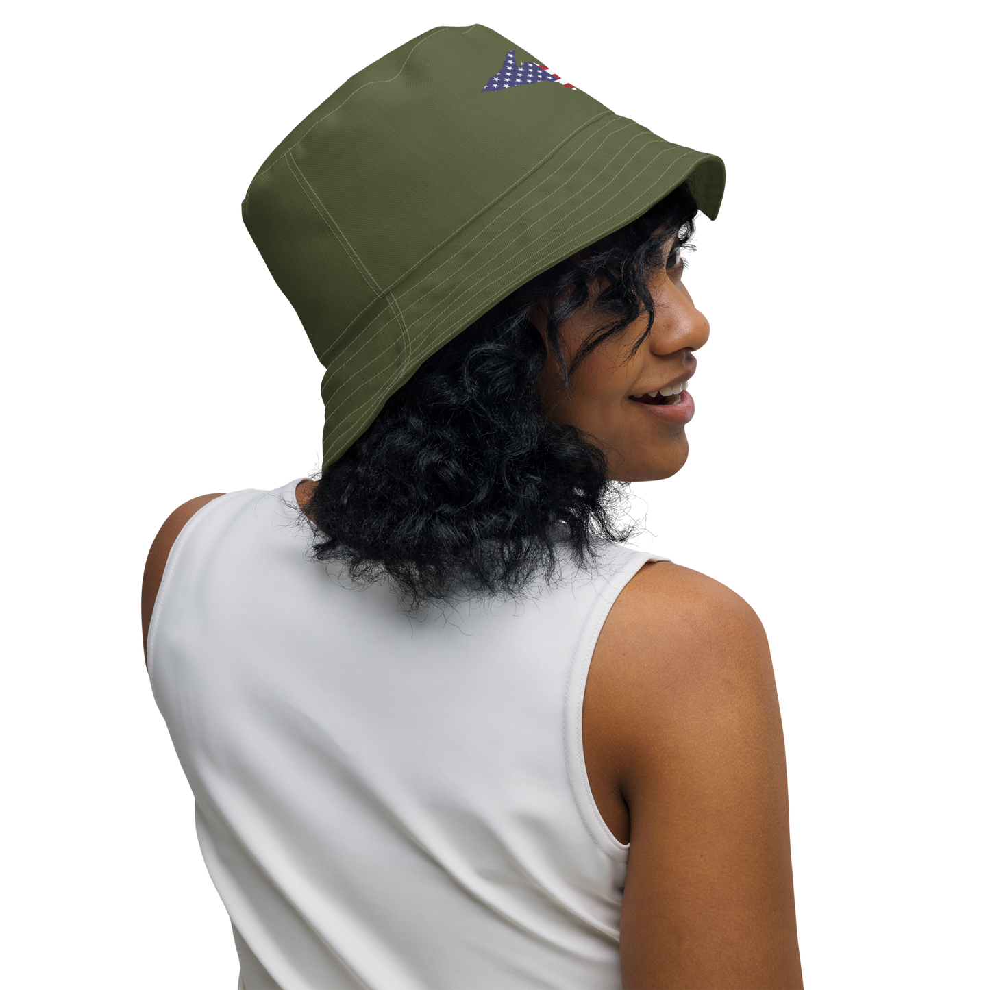 Michigan Upper Peninsula Bucket Hat (Patriot Edition) | Reversible - Army Green