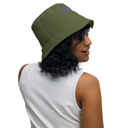 Michigan Upper Peninsula Bucket Hat (Patriot Edition) | Reversible - Army Green