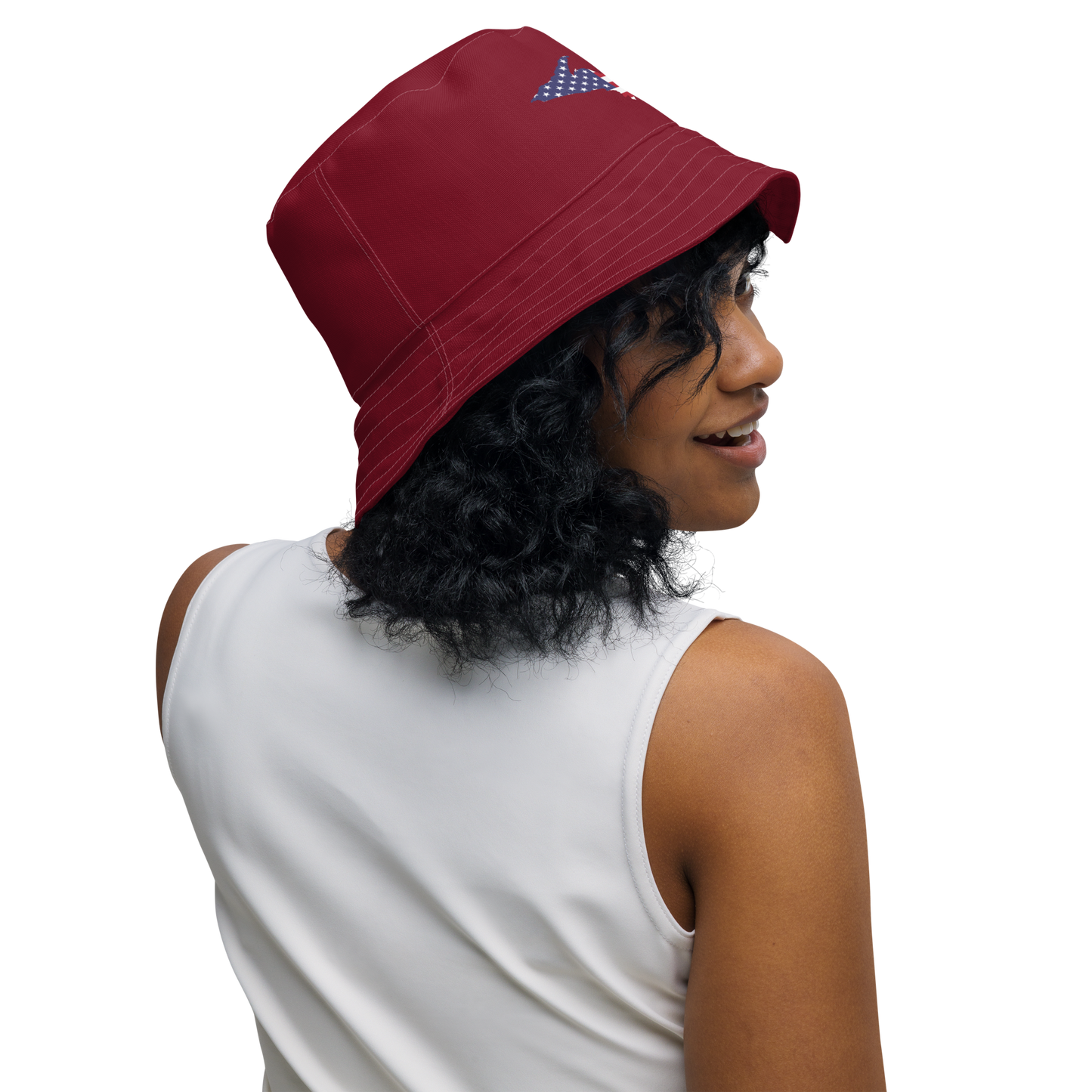 Michigan Upper Peninsula Bucket Hat (Patriot Edition) | Reversible - Burgandy