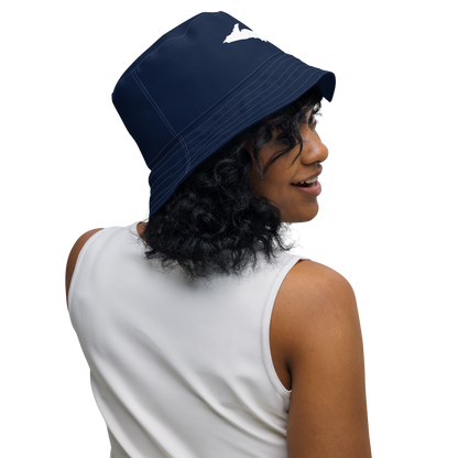 Michigan Upper Peninsula Bucket Hat (w/ UP Outline) | Reversible - Navy