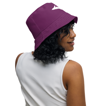 Michigan Upper Peninsula Bucket Hat (w/ UP Outline) | Reversible - Plum