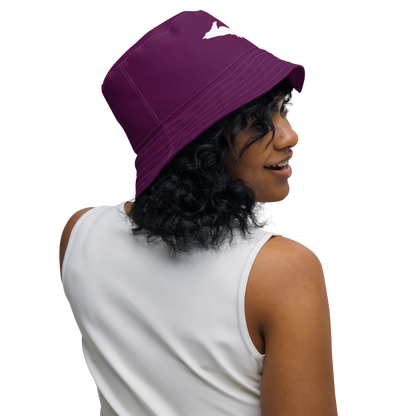 Michigan Upper Peninsula Bucket Hat (w/ UP Outline) | Reversible - Tyrian Purple