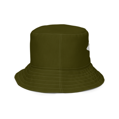 Michigan Upper Peninsula Bucket Hat (w/ UP Outline) | Reversible - Military Green