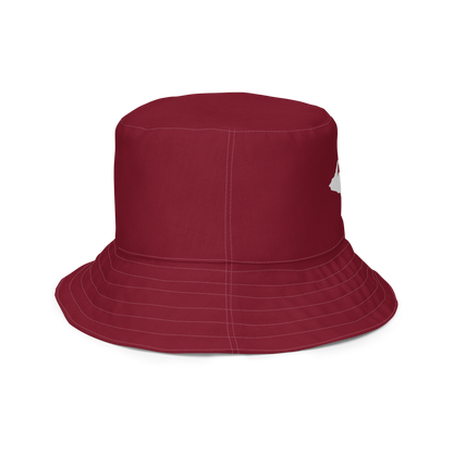 Michigan Upper Peninsula Bucket Hat (w/ UP Outline) | Reversible - Burgandy