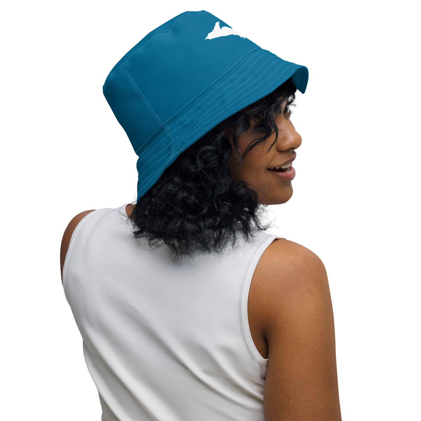 Michigan Upper Peninsula Bucket Hat (w/ UP Outline) | Reversible - Cerulean