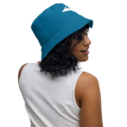 Michigan Upper Peninsula Bucket Hat (w/ UP Outline) | Reversible - Cerulean