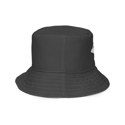 Michigan Upper Peninsula Bucket Hat (w/ UP Outline) | Reversible - Iron Ore Grey