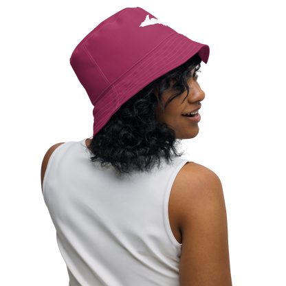 Michigan Upper Peninsula Bucket Hat (w/ UP Outline) | Reversible - Lipstick Pink