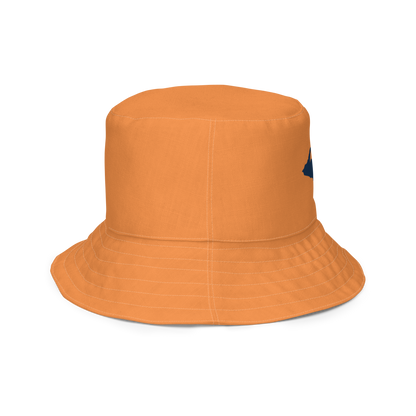 Michigan Upper Peninsula Bucket Hat (w/ Navy UP Outline) | Reversible - Orange