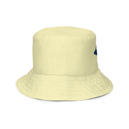 Michigan Upper Peninsula Bucket Hat (w/ Navy UP Outline) | Reversible - Canary Yellow