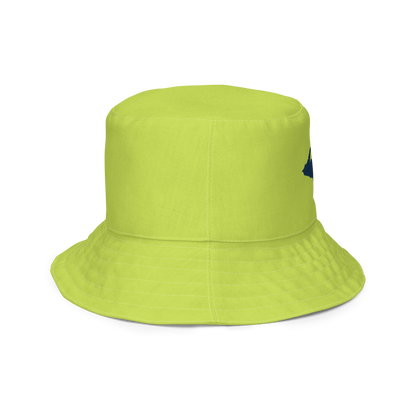 Michigan Upper Peninsula Bucket Hat (w/ Navy UP Outline) | Reversible - Green Gooseberry