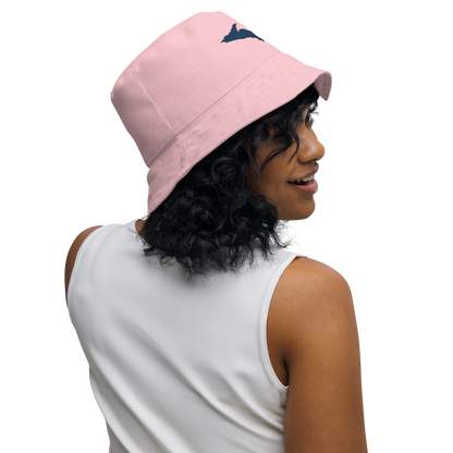 Michigan Upper Peninsula Bucket Hat (w/ Navy UP Outline) | Reversible - Pink