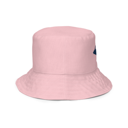 Michigan Upper Peninsula Bucket Hat (w/ Navy UP Outline) | Reversible - Pink