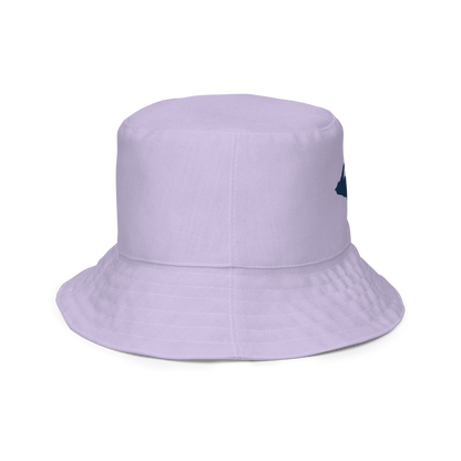 Michigan Upper Peninsula Bucket Hat (w/ Navy UP Outline) | Reversible - Lavender