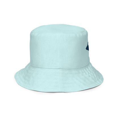 Michigan Upper Peninsula Bucket Hat (w/ Navy UP Outline) | Reversible - Cyan