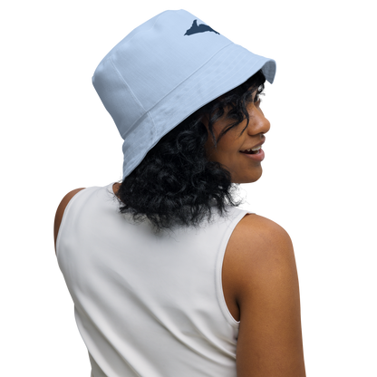 Michigan Upper Peninsula Bucket Hat (w/ Navy UP Outline) | Reversible - Light Blue