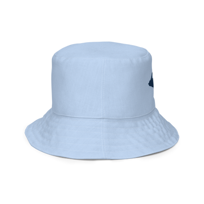 Michigan Upper Peninsula Bucket Hat (w/ Navy UP Outline) | Reversible - Light Blue