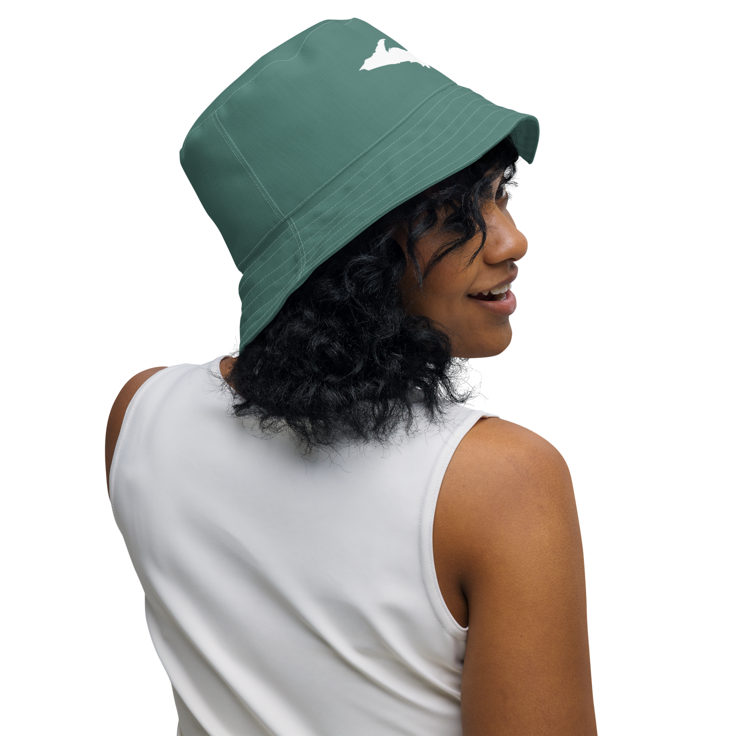 Michigan Upper Peninsula Bucket Hat (w/ UP Outline) | Reversible - Copper Green