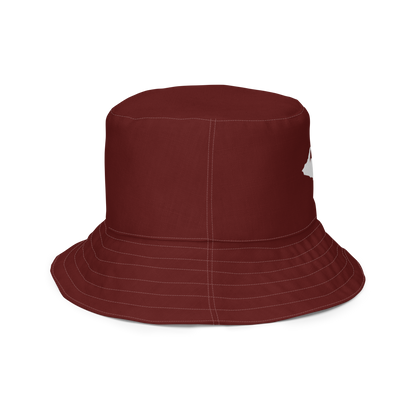 Michigan Upper Peninsula Bucket Hat (w/ UP Outline) | Reversible - Cherrywood Color