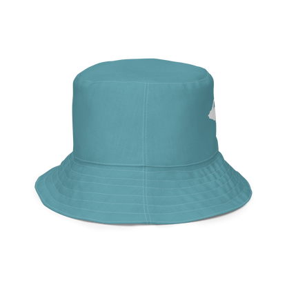 Michigan Upper Peninsula Bucket Hat (w/ UP Outline) | Reversible - Lake Huron Blue