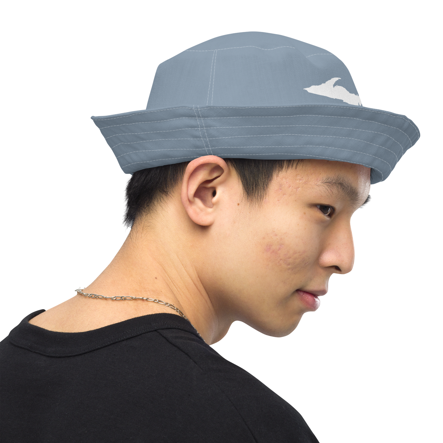 Michigan Upper Peninsula Bucket Hat (w/ UP Outline) | Reversible - B--24 Liberator Grey