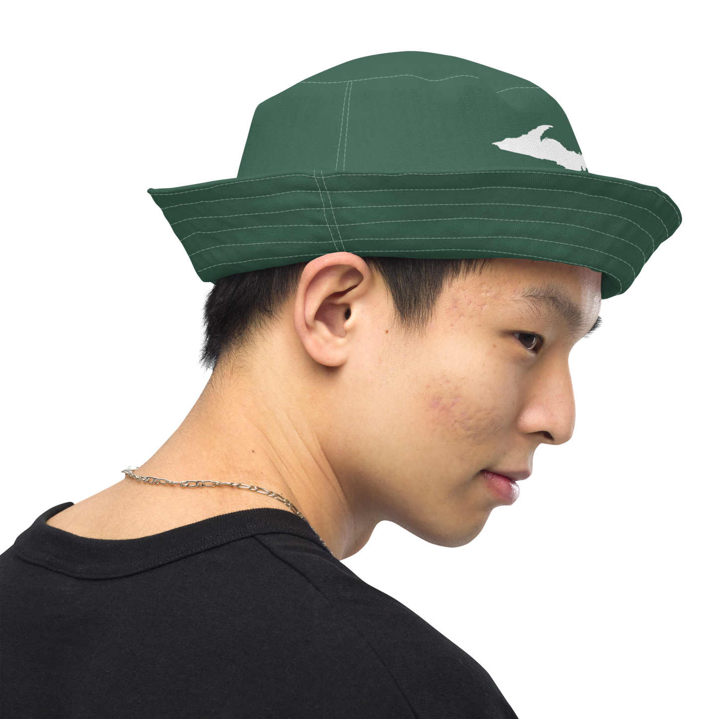 Michigan Upper Peninsula Bucket Hat (w/ UP Outline) | Reversible - Ginger Ale Green