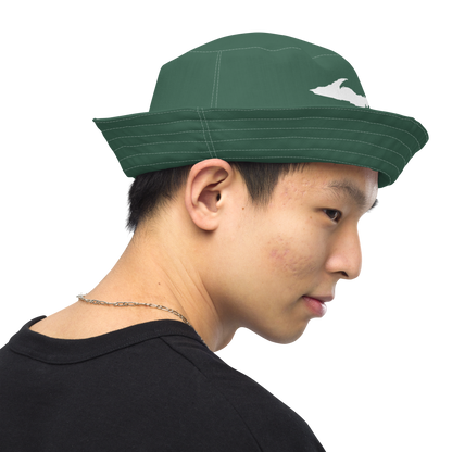 Michigan Upper Peninsula Bucket Hat (w/ UP Outline) | Reversible - Ginger Ale Green