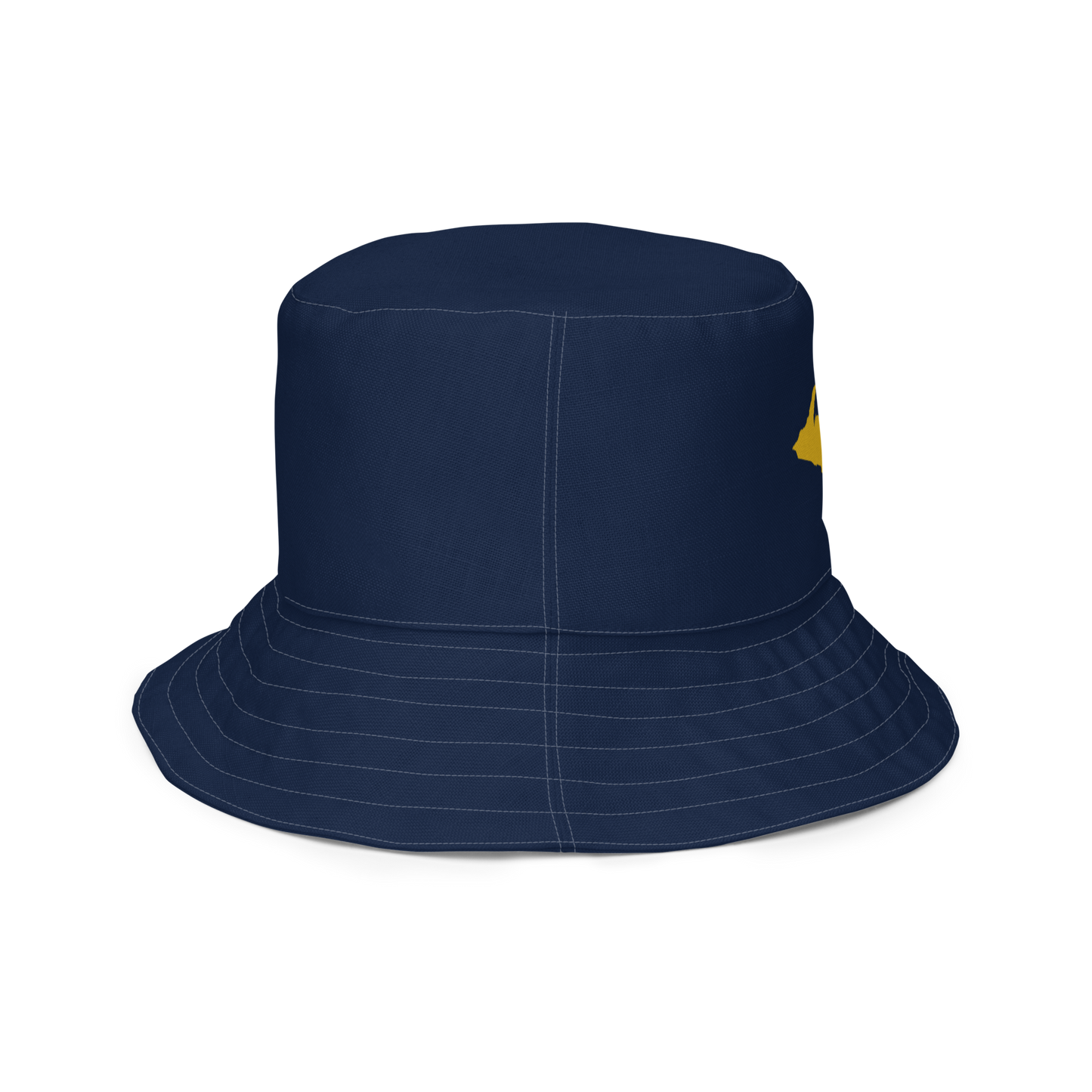 Michigan Upper Peninsula Bucket Hat (w/ Gold UP Outline) | Reversible - Navy