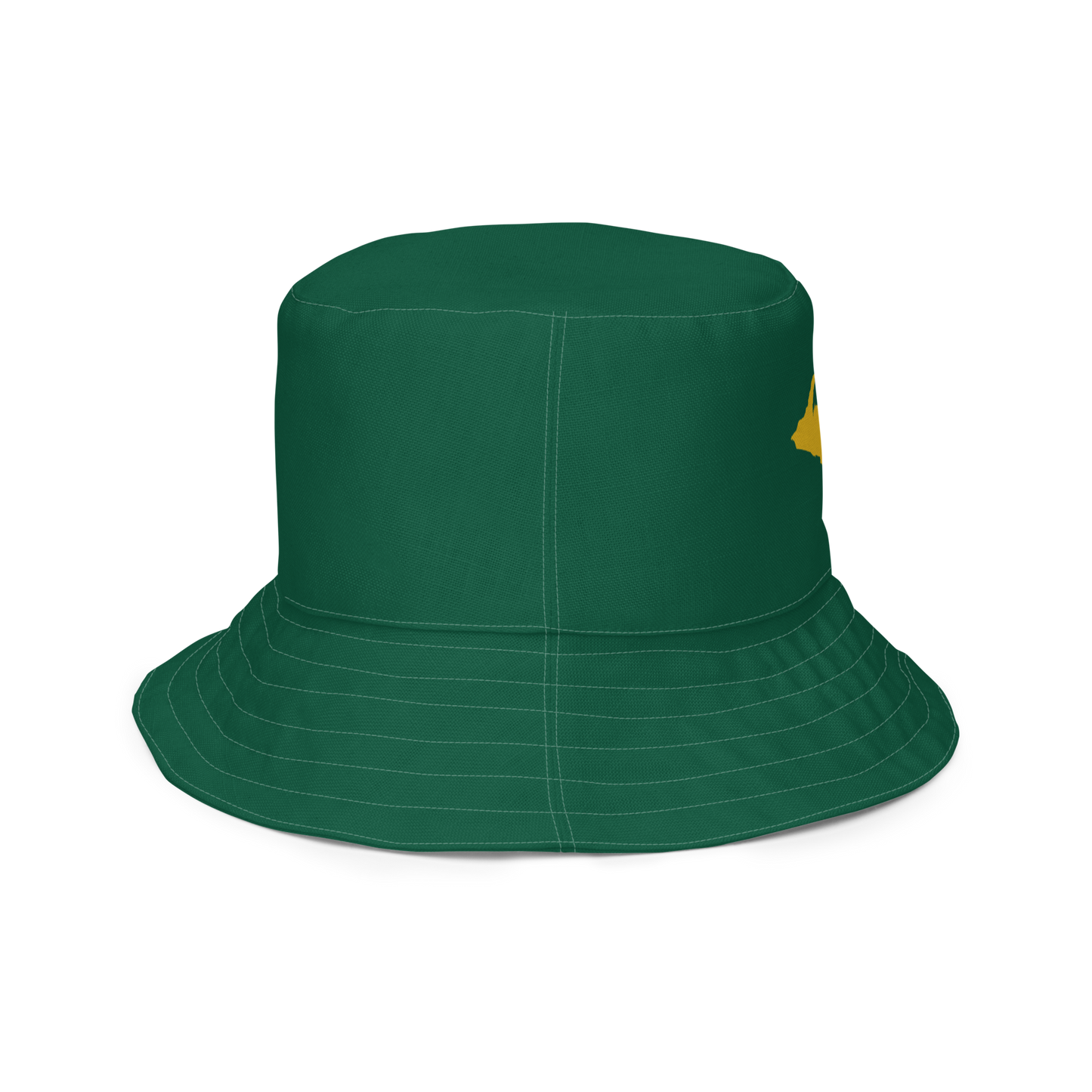 Michigan Upper Peninsula Bucket Hat (w/ Gold UP Outline) | Reversible - Green