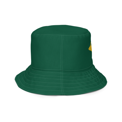 Michigan Upper Peninsula Bucket Hat (w/ Gold UP Outline) | Reversible - Green