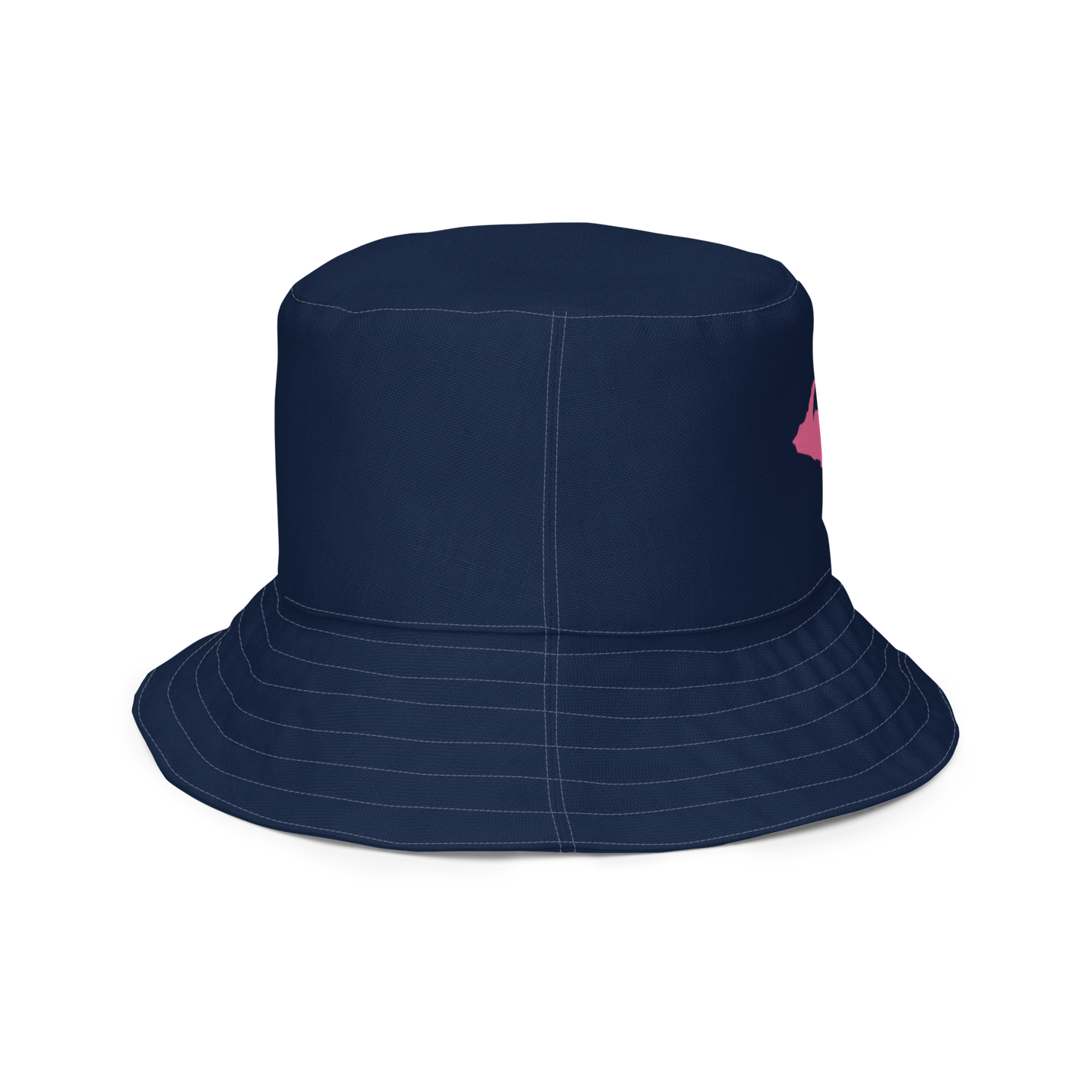 Michigan Upper Peninsula Bucket Hat (w/  Pink UP Outline) | Reversible - Navy